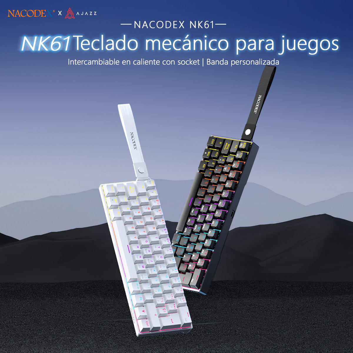 Gaming Accessories Pink - AJAZZ NK61 Spanish Layout Wired Gaming