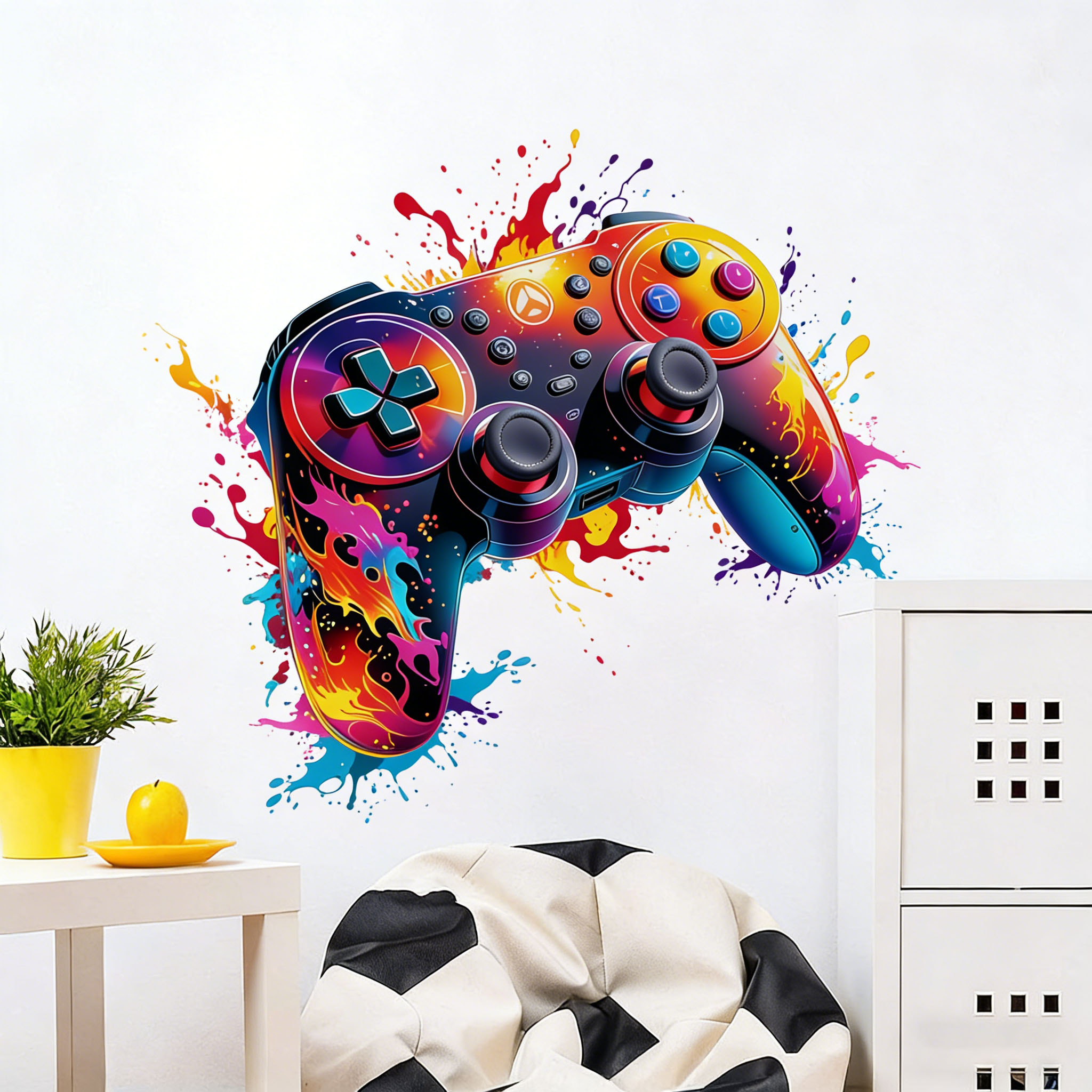 Red Flame Game Controller Wall - Accessories For Your Gaming Room ulasan dan harga