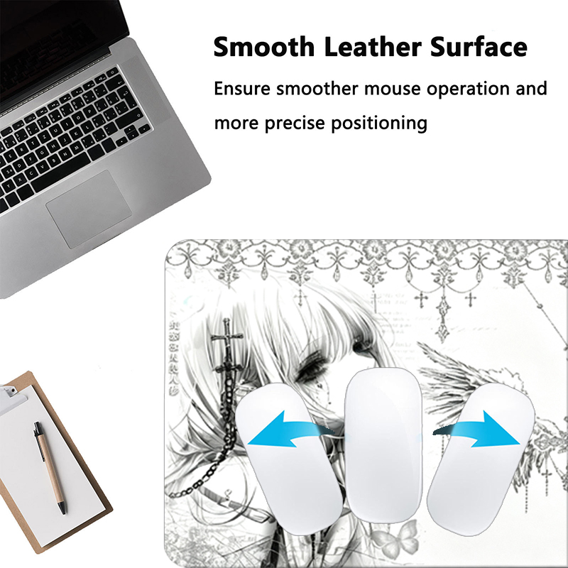 Leather Mousepad Black White A - Gaming Accessories For Desk ulasan dan harga